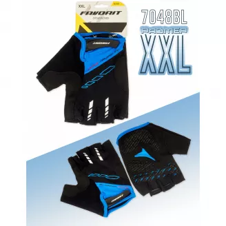 Перчатки велосипедные Favorit с гелем, р-р XXL, цвет черный, синий