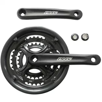 Шатуны NECO NSA-3003 28/38/48T, алюм, 170мм, чёрный
