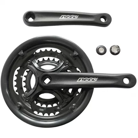 Шатуны NECO NSA-3003 28/38/48T, алюм, 170мм, чёрный
