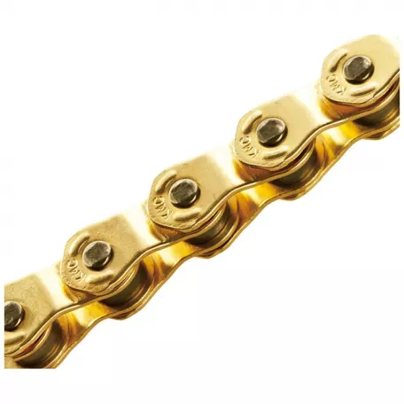 Цепь 1 скорость, KMC HL1-N, 100 звеньев, с замком, цвет золотистый