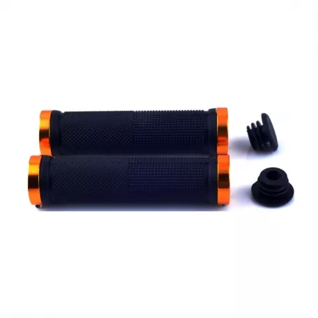 Грипсы XH-G59BL, 130 мм, с кольцами, цвет черный/золотистый