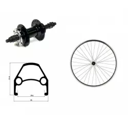 Колесо 26, заднее, обод черн, втулка гайки, 6b, трещетка, спицы сталь