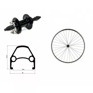 Колесо 26, заднее, обод черн, втулка гайки, 6b, трещетка, спицы сталь