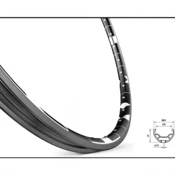 Обод MACH1 "KARMA DISC", 29" (622х21С), 32отв, пистонир., черный, под AV вентиль, 540г
