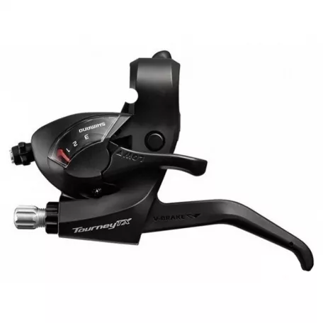Манетка/тормозная ручка Shimano Tourney, TX800, 3 ск, черная, 1800 мм трос
