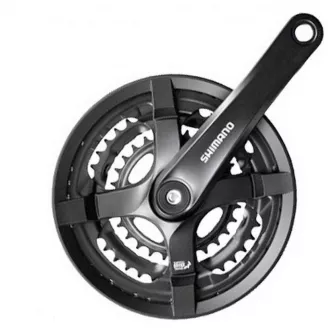 Система Shimano Tourney, TY501, 175мм, Кв, 48/38/28, с защитой, с болтами, черн