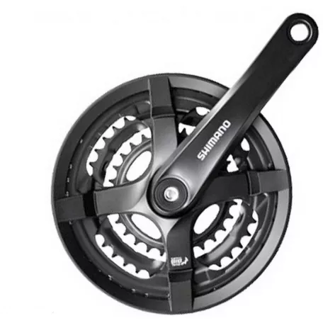 Система Shimano Tourney, TY501, 175мм, Кв, 48/38/28, с защитой, с болтами, черн