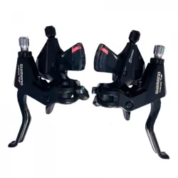 Манетки/тормозные ручки Shimano Altus, ST-M310, 3х8 ск, черные, тросы , оплетки