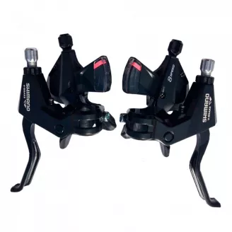 Манетки/тормозные ручки Shimano Altus, ST-M310, 3х8 ск, черные, тросы , оплетки