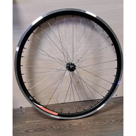 Колесо 24, переднее, обод черн., втулка черн. WZ-201FQR, AL