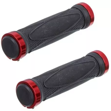 Грипсы (ручки на руль) Hualong HL-G202, длина 130 мм, чёрно-красные