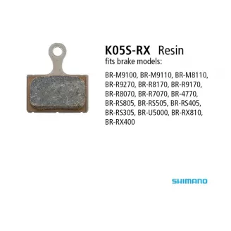 Колодки тормозные Shimano K05S, полимер