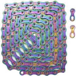 Цепь 12 скоростей, YBN MK12e, 126 звеньев, цвет радужный