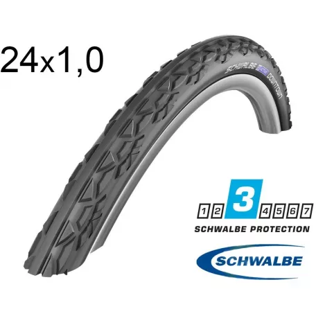 Покрышка Schwalbe "DOWNTOWN", 24x1.00 (25-540) K-Guard, TwinSkin GR/B HS342 2Grip GRC 50EPI серо-чер