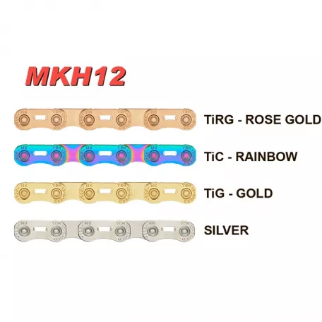 Цепь 12 скоростей, YBN MKH12, 126 звеньев, цвет розовый