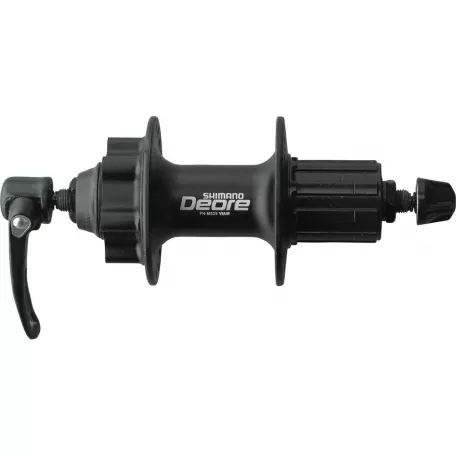 Втулка задняя Shimano Deore, FH-M525A, 36 отв, 8/9 ск, 6 болт, QR, черная