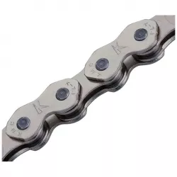 Цепь 1 скорость, KMC K1-N, BMX, 112 звеньев, с замком, цвет серебристый