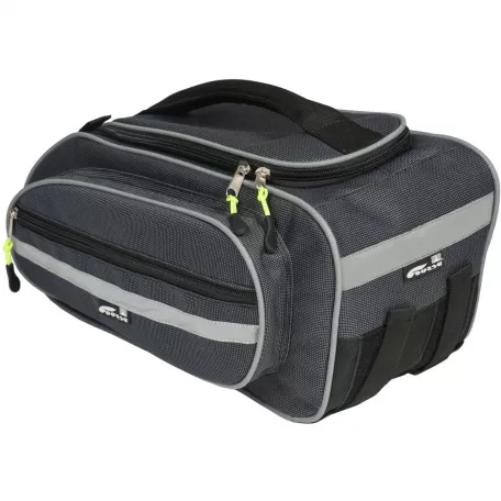 Сумка на багажник ДЖАСТ-3 (Course), со светоотр. полосой, цвет серый