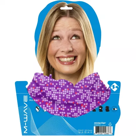 Бандана M-WAVE, Multitube PURPLE SQUARED, дышащий полиэстер с микрофиброй 24х48 см, фиолетавая