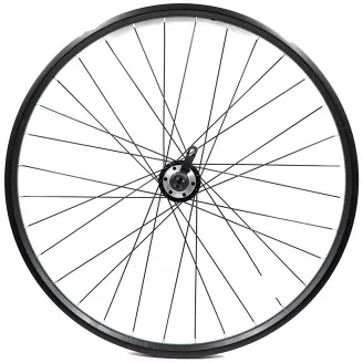 Колесо 24, переднее, обод черн FWD, втулка черн. AL QR, 6 болтов