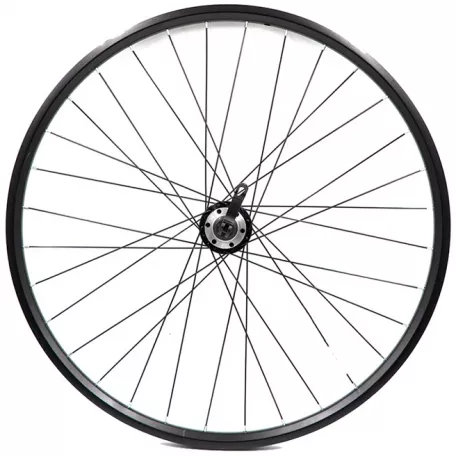 Колесо 24, переднее, обод черн FWD, втулка черн. AL QR, 6 болтов