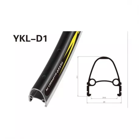 Обод 26", YKL-D1, под V-brake, 32H, черный, AV