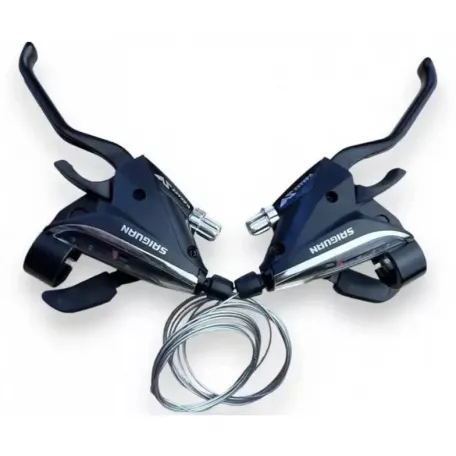 Манетка/тормозная ручка Saiguan KD-66, 3 ск, черная, 1700 мм трос