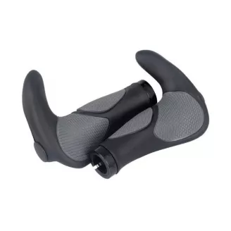 Грипсы эргономичные CXWXC HL-G232 с рожками, 140 мм, чёрно-серые