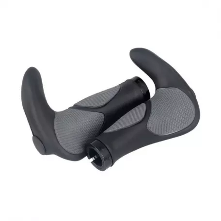 Грипсы эргономичные CXWXC HL-G232 с рожками, 140 мм, чёрно-серые