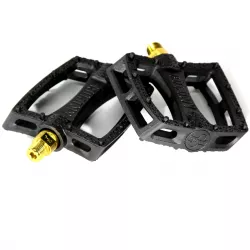 Педали COLONY, Fantastic Plastic, Nylon/Fibre Mix, 9/16", цвет чёрный, золотой