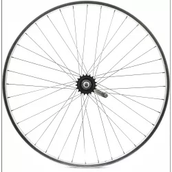 Колесо 28, заднее, без шины, обод сталь, хром., торм. втулка