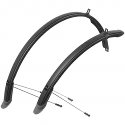 Крылья, M-Wave, размер 28" х 45 мм, с усами, пластик, цвет черный