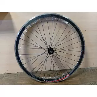 Колесо 28, заднее, обод черн. YKL-D1, втулка черн. гайки, промы, трещетка, спицы сталь