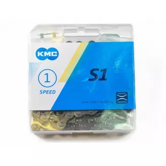 Цепь 1 скорость, KMC S1, 112 звеньев, с замком