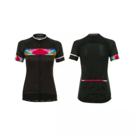 Велофутболка женская Nugola JW-854 Black Women PRO SS Jersey черная с цвет. вставками M FUNKIER