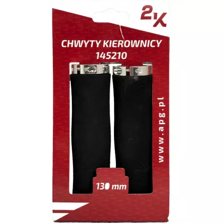 Грипсы (ручки на руль) Haiwei HW145210, длина 135 мм, чёрно-серебристые