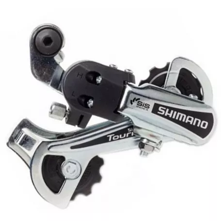 Переключатель задний Shimano Tourney, RD-TY21, GS, 6 cк, серебристый