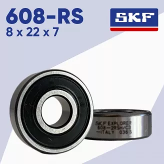 Подшипник  608-2RS (SKF), 8x22x7 мм ролики, скейты, самокаты