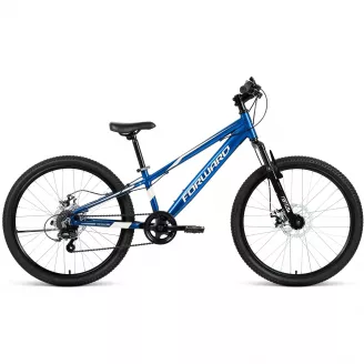 Велосипед горный Forward Rise 24 2.0 disc алюм. (24", 7ск ) синий/белый