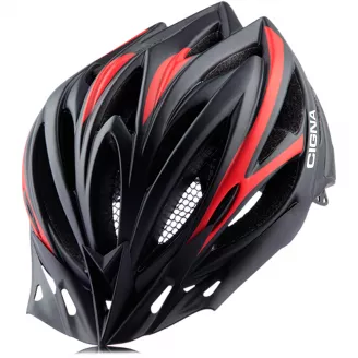 Шлем, Cigna WT-068, взрослый, 54-57 см., цвет черный, красный