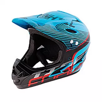 Шлем, FORCE TIGER Downhill, L-XL, цвет синий, черный, красный