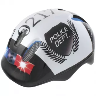 Шлем, VENTURA,  детский "POLICE", 52-56см, с сеточкой, 6отв, цвет черный, белый