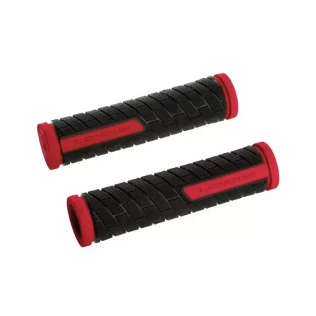 Грипсы (ручки на руль) LONGUS GRID, длина 128 мм, красно-черные
