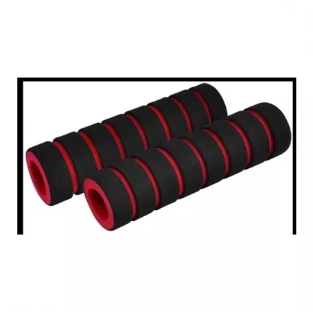 Грипсы (ручки на руль) LONGUS FOUMY, длина 127 мм, черно-красные