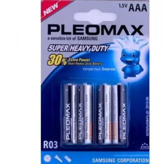 Батарейка ААА (R03), Pleomax 4-BL, солевая